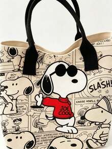 SNOOPY 1 حقيبة توت أميرة سنوبي - حقيبة قماشية كبيرة وقوية مع فيونكة وردية وحقيبة ظهر ونقشة قلب. مثالية لفعاليات العطلات والمناسبات الاحتفالية والاستخدام اليومي، محفظة وحقيبة كتف، هيكل دعم قوي، مثالية لاحتفالات والكريسماس والهالوين، هدية عطلة، إكسسوار حفلة - مشاهدة 5