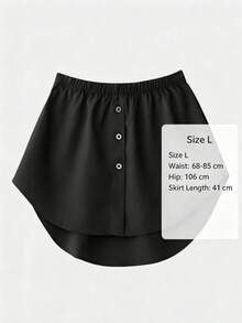 1pc Elastic Waistband Extender, Adjustable Multi-Layer Fake Skirt Hem Extender For Women Shirts - Black - View 2