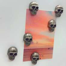 3pcs/Set Halloween Skull Funny Fridge Magnets, Halloween Decoration, These Exquisite Fridge Magnets Are Great Creative Gifts, Can Be Used To Decorate Kitchen, Whiteboard, Locker, Refrigerator, Also Suitable For Home Decor. - Style 1 - View 7