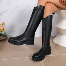 Autumn/Winter New Long Boots Comfortable Thick Sole Riding Boots Below Knee Women's Boots - Black - View 9