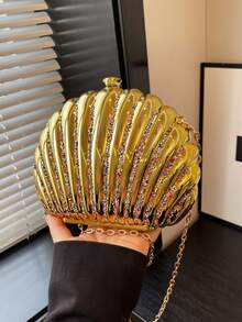Dedoo 貝殼小眾設計創意壓克力鏈條女款包，個性休閒單肩包，適合派對、聚會、街拍 - 彩色 - 查看 7