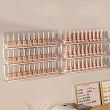 1PC Transparent PET Material Multi-Layer Large Capacity Wall-Mounted Nail Polish Display Rack, Sturdy And Durable, For Nail Salon And Beauty Studio, Organized Display For Easy Color Selection And Enhanced Tidiness - Multicolor - View 8