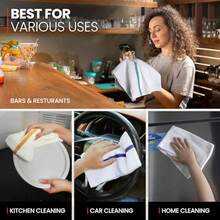Blue Stripe Mop,,Soft Absorbent Cotton Bar Wipe Kitchen Towel Economy Cleaning Rag Duster, Quick Dry Dish Cloth For Homes Nursing Hospital Restaurant Gym Sports - White Bar Mops With Blue Stripe - View 5