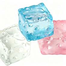 Transparent Cheese Stress Squeezer, Slow Rebound, Highly Malleable, Creative "Tofu Ball". Palm-Sized Squeeze Toy, Designed For Adults, Novel Stress Relief Gadget, Perfect As A Fun And Quirky Birthday Or Holiday Gift - Multicolor - View 6