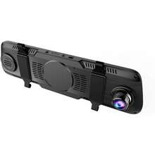 Espejo retrovisor con pantalla táctil de 10 pulgadas, cámara de tablero frontal y trasera, lentes duales frontales y traseras, cámara de coche con visión nocturna en Full HD, modo: electrónico. - A - Ver 2