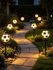 1pc Outdoor Solar Garden Decorative Light, Football Decorative Ground Stake LED Light, Christmas Halloween Football Ground Stake Landscape Light - Multicolor - View 3