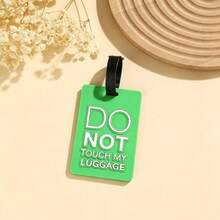 1pc Funny English Slogan Silicone Luggage Tag, Multiple Quirky Text & Pattern Options, Adjustable Strap Luggage Tag For Suitcase, Backpack, Trolley Bag, Anti-Lost Travel Accessory - Multicolor - View 7