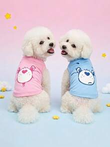 Care Bears X PETSIN 1件可愛心形熊卡通印花寵物背心，透氣親膚，讓您的貓或狗保持涼爽舒適，適合日常穿著或玩耍，給您毛茸茸好友的可愛小套裝 - 彩色 - 查看 11