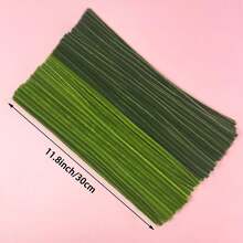 202/402Pcs Green Pipe Cleaner Flower Bouquet DIY Kit, Soft Fuzzy Green Chenille Stems Craft Supplies, 200/400 Solid Green Pipe Cleaners, Floral Stems, Floral Tape, Step Guide & Tutorial Video, Beginner Flower Craft Set. - SET - View 3