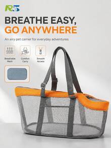 RUSHICHONGWU RU SHI CHONG WU Portable Mesh Pet Carrier Bag With Cooling Pad, Breathable Soft Edge Pet Travel Tote, Suitable For Small Dogs And Cats, Outdoor Walking, Shopping, Vet Visits - Multicolor - View 3
