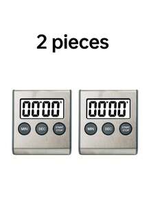 Stainless Steel Kitchen Timer With Magnetic Stand - Multifunctional, Battery Powered (AAA), Ideal For Cooking And Restaurants - Black - View 13