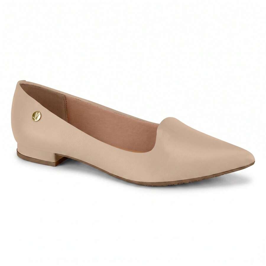 Vizzano Women's Flat Shoes, Low Block Heel, Pointed Toe, Comfortable, Original - 米色 - 查看 1