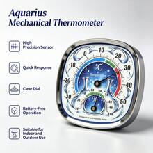 12 Zodiac Signs Home Mechanical Thermometer & Hygrometer, Battery-Free Dual Scale Temperature & Humidity Meter, High Sensitivity Indoor Universal Monitoring Gauge - A - View 16