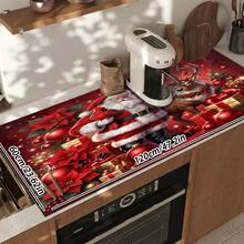 1pc Absorbent Quick-Drying Non-Slip Table Mat With Christmas Theme Pattern, Dish Drying Mat, Coffee Machine Mat, Suitable For Kitchen Countertop, Office Desk, Dining Table And More, Christmas Decoration, Multi-Purpose Drainage Mat, Home Gift, Desktop Decor - XYLSD-852 - View 13