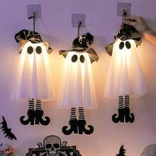 1pc Halloween Wizard Ghost LED Light, Button Battery Powered (Battery Included), Scary Flashing Hanging Decoration, Holiday Party Atmosphere Decor, Suitable For Gifts - Multicolor - View 7