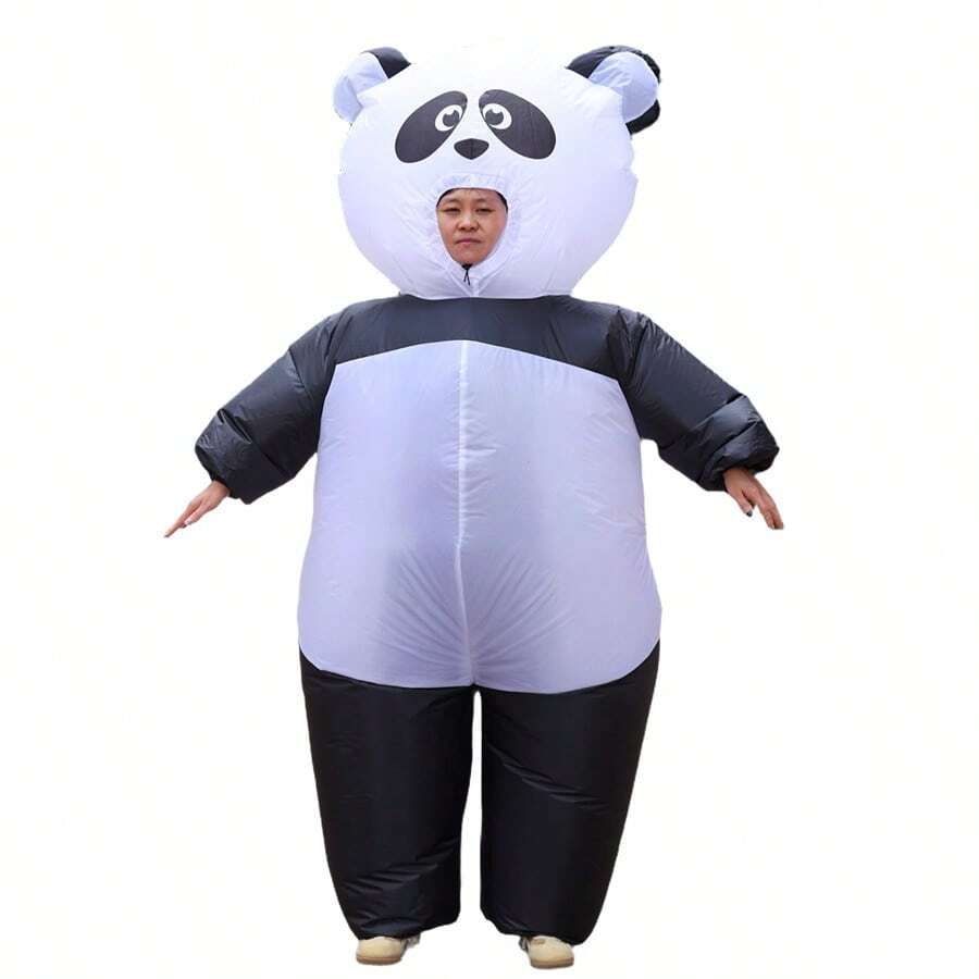 趣味動物吉祥物熊貓 Cosplay 充氣服裝套裝 成人萬聖節聖誕節節日表演服
