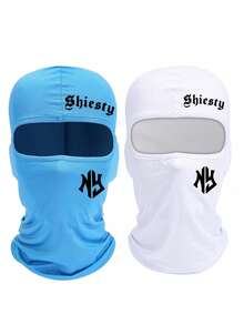 1/2PCS Men's & Women's Letter Printed Ski Mask Balaclava Mask, Available In Multiple Colors, Suitable For Skiing, Travel, Motorcycles, And Daily Wear. - Multicolor - View 12