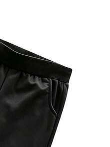 Men's Velvet Jogger Pants, Straight Leg Cut, Drawstring Design, With Two Side Pockets, Suitable For Autumn/Winter Outdoor Wear - Black - View 5