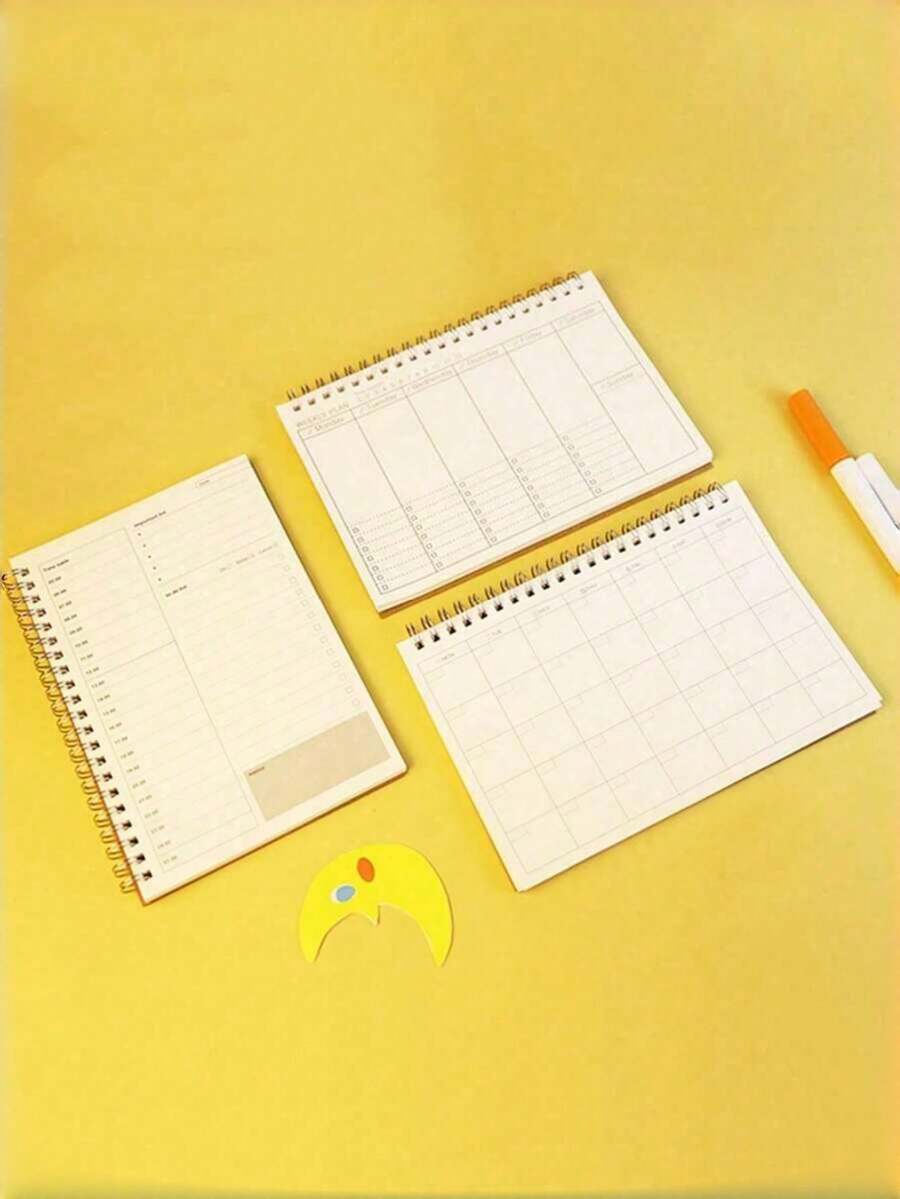 Kraft Paper Scroll Planner - A5 Size Daily & Weekly Planner, Office Stationery Time Management Journal, Suitable For Work Task Notebook - Multicolor - View 1