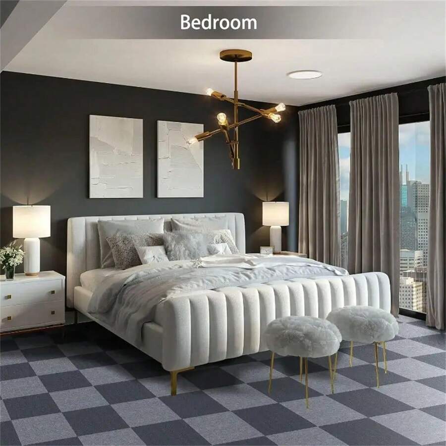10pcs Peel And Stick Self-Adhesive Thickened Foam Carpet Stickers, 11.81*11.81in, Easy To Clean, For Sofa Protection, Living Room, Bedroom, Home Essential