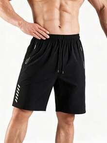 Men's Athletic Running Shorts - Quick Dry, 7 Inch | Sports Black - Black - View 11