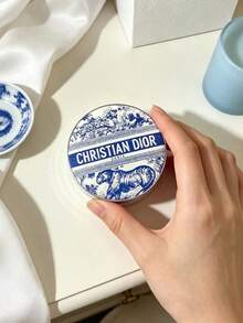 Toile De Jouy Tiger Print Compact Mirror Double Sided Magnifying & Normal Mirror Portable Round Pocket Makeup Mirror 2 Colors Available DIOR-GIFT-158 DIOR-GIFT-159 - Navy Blue - View 5