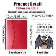 1pc Funny Birthday Card - "I Sent You This Card" Humorous Design With Crowned Bat Illustration, Suitable For Men And Women, Perfect For Family And Friends, Unique Birthday Gift For Fans, Birthday Card, Christmas Decor, Home Christmas Gift, Christmas Decoration - Multicolor - View 7