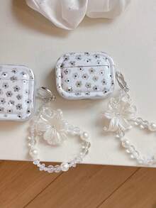 Casing Pelindung Motif Bunga Layar Penuh Wind Feather Gauze untuk AirPods 4, Casing Pelindung Earphone Apple, Casing Earphone Bluetooth Pro 3, iPod Box Generasi ke-3, Casing Earphone 1/2 - Putih - View 9