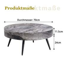 Round Coffee Table Black Modern 70cm - Side Table Minimalist Design - 黑色 - 查看 5