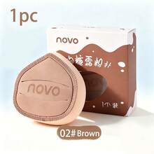 NOVO 1個藍色/棕色海綿化妝蛋，雙用軟墊粉撲，適用於液體、乳霜和粉狀底妝，不含乳膠，化妝塗抹器，眼部與角落設計，柔軟親膚 - 彩色 - 查看 7