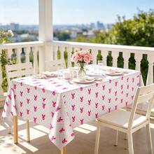 4-Piece/1-Piece Pink Bow Tablecloth Set With A Breast Cancer Theme, 54 X 108 Inches Disposable Tablecloth, Perfect For Girls' Birthdays, Weddings, Breast Cancer Theme, Engagement Or Bachelorette Party Decorations - Multicolor - View 3