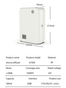 1件裝香氛精油擴香機 + 100ml油基精油，智能定時香氛機，USB供電智能香氛機/香氛機，附定時啟動/停止功能，壁掛式香氛擴香機，適用於居家/商業用途 - 多色A1500 - 查看 6