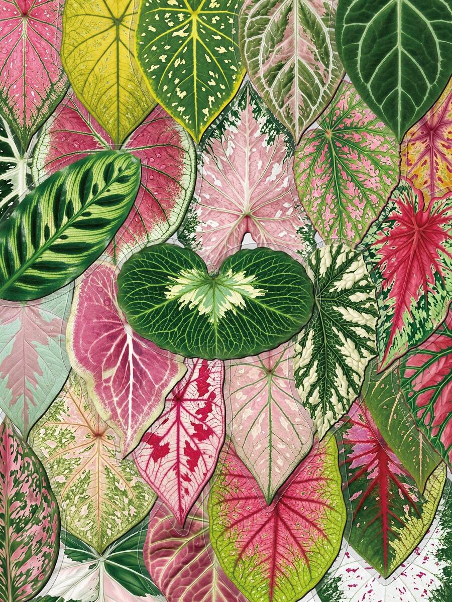50pcs Colorful Artistic Plant Leaf Stickers PET Material For Adults Teens Sticker Enthusiasts Scrapbooking, Notebooks Laptops Phone Cases Luggage And Guitar Decorations Stickers - A - View 1