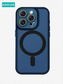 Koolife 1件裝 Apple 17 磁吸無線充電純色全包覆防摔鏡頭保護 TPU+PC 霧面噴漆手機殼，高級手感，適用於 iPhone 18 Pro Max、17、17 Pro Max、16 Pro、15 Pro Max、13 Pro、15、14、14 Pro、13、12 Pro Max、11 Pro Max、15 Plus、16 Plus - 海軍藍 - 查看 2