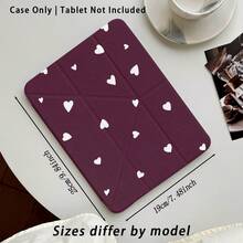 Heart Pattern Painted Effect Tablet Protective Case With Stand, Compatible With Honor 8/9/10/X8/X8A/X9/X8Pro/X9Pro, MatePad SE 11"/MatePad 11"/11.5", MatePad Pro, Apple 10th/11th Gen 2025 (A16), Galaxy Tab A7/A9 And Other Popular Models - Style 12 - View 3