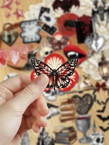50pcs Halloween Skeleton Vampire Stickers For Scrapbooking, Journaling, Planner, Guitar, Skateboard, Phone Case, Laptop, Luggage, Halloween Decoration Gift - Multicolor - View 2