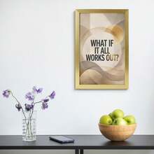 Inspirational Quote Wall Art Vertical Canvas Print With Modern Gold Frame For Home Office Decor Inspirational Quote Wall Art Vertical Canvas - Golden - View 6