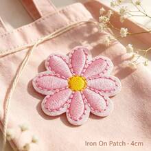 20pcs Small Flower Pattern Iron-On Embroidery Patches - Fun Design - Easy To Sew Or Iron, Durable Fabric Badges, Suitable For Personalized Jackets, Bags, DIY Crafts And More - Ironing Style - View 6
