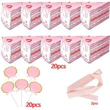20 Pcs Triangle Gift Boxes With 20 Pcs Toppers 2 Pcs Ribbons Cute Candy Containers Durable Cardboard Party Favor Boxes For Back To School Shower Weddings Birthdays Gift Wrapping Party Decoration - Gift Box - View 10