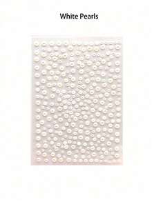 Approx. 335pcs Rhinestone & Pearl Hair Accessories, Rhinestone Stickers, Self-Adhesive Stickers, Diamond Decorations, Pearl Hair Accessories - Multicolor - View 14