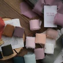 Random 3 Rolls - Handmade Edged Chiffon Ribbon, Suitable For Wedding Invitations, Mother's Day, Bridal Bouquets, Gift Wrapping, DIY Crafts, Rustic Wedding Invitations, Bows, Wreaths, Christmas Decorations, Home Decor, Wedding Parties And Valentine's Day Gift Wrapping - Multicolor - View 6