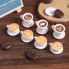 Resin Mini Latte Art Coffee Cup Pendant, Miniature Resin Beverage Cup Figurine, Suitable For DIY Bakery, Coffee Shop Decoration, Home Desktop Decor - Multicolor - View 10