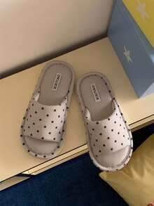 XIXITIAO Star Pattern Soft Sole Slide Slippers, Lightweight Comfy Indoor Home Slippers - Grey - View 2