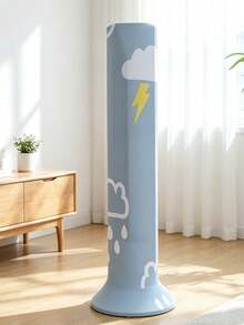 Tower Fan Cover, Elastic Fan Protective Cover, Tower Fan Dust-Proof Storage Cover, Standing Fan Decorative Cover, Made Of High Elasticity Fabric, Washable And Reusable, Suitable For Heaters, Dust-Proof Protective Cover, Compatible With Large Standing Fans, Air Circulation Systems, Cylindrical Design, Full Coverage Protective Shell, Suitable For Living Room, Bedroom, Indoor, Best Choice For Friends, Moms, Renters, Home Decor Enthusiasts, Home Decor Enthusiasts, Essential For Spring Cleaning Season, Back To School Season, Housewarming - Multicolor - View 2