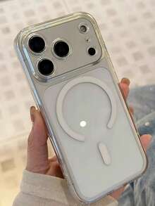 Luxury Translucent Clear Camera Protection Magnetic Wireless Charge Phone Case Compatible With IPhone 17 Pro Max 17 16 15 14 13 Pro Max Magnetic Lens Protective Back Cover - Clear - View 4