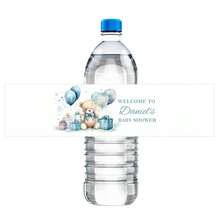 UNICCUT 30pcs Customized Cute Teddy Bear Water Bottle Label Stickers For Baby Shower, Baptism, Birthday, Christening, Personalized Gender Reveal - Multicolor - View 19
