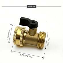 2 Pack Brass Garden Hose Shut-Off Valves, Heavy Duty One-Way Ball Valve, GHT 3/4" Threaded Connection, Includes Extra Washers, Leak-Proof Adapter, Suitable For Lawn Care, Gardening And Car Washing, Pure Brass Construction - Type a - View 3