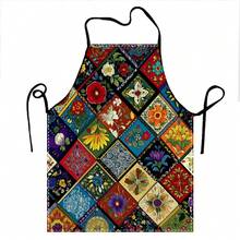 Colorful Floral Patchwork Design Kitchen Apron Cooking Apron Baking Accessories For Men Women - White - View 8