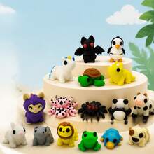 3D Printed Cute Animal Figurines, Movable Joints, Perfect Home Decor Collection, Car Decoration, Gift For Animal Lovers - 彩色 - 查看 6