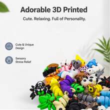 3D Printed Cute Animal Figurines, Movable Joints, Perfect Home Decor Collection, Car Decoration, Gift For Animal Lovers - 彩色 - 查看 9